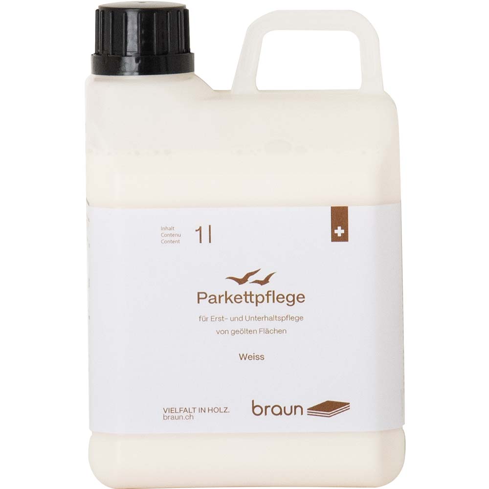 Braun Parkettpflege Weiss 1L Braun Parkettpflege Weiss 1L