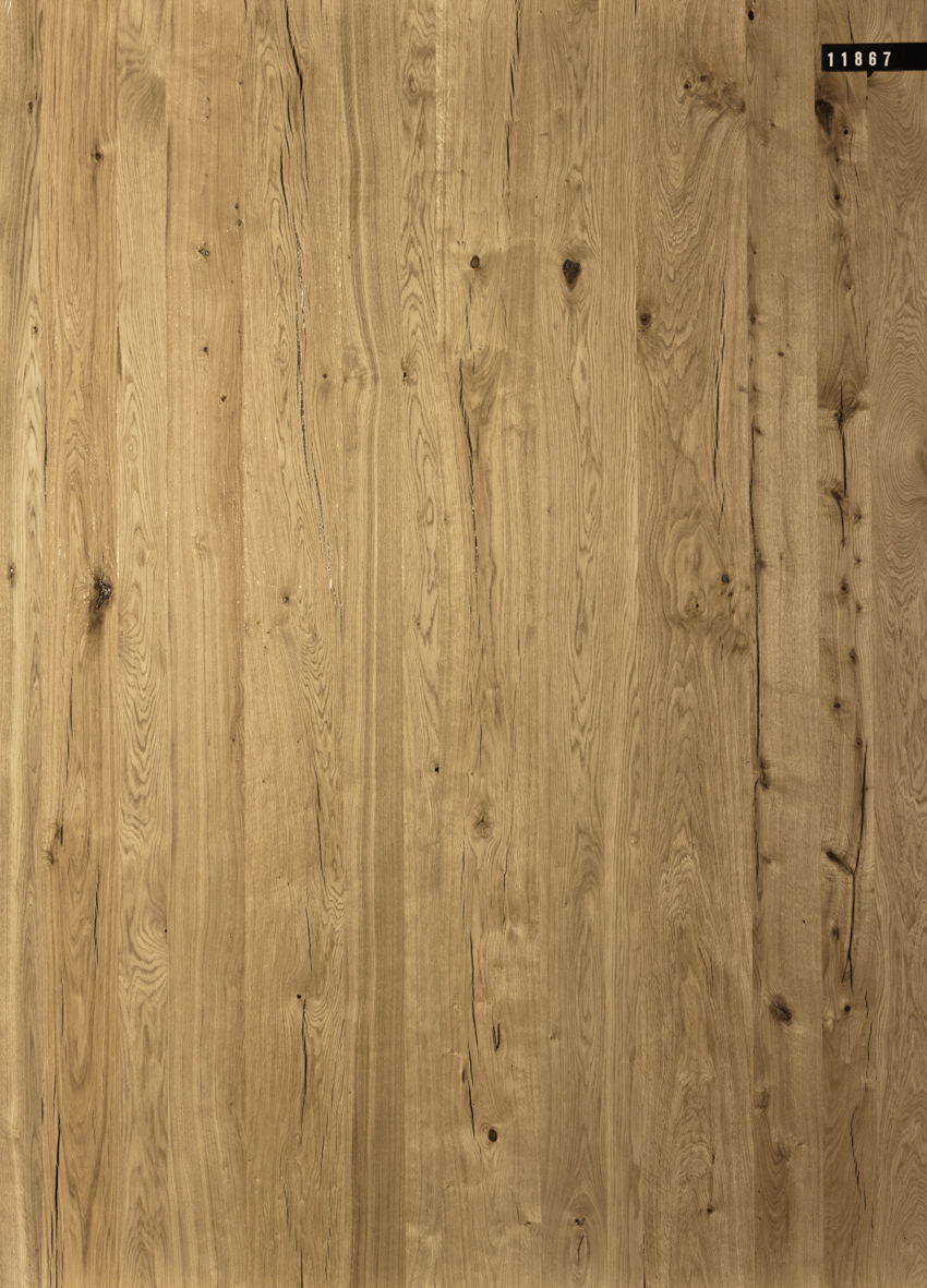 Edelspan | Span P2 | furniert Selection | Eiche europäisch Crack astig | A+/A | ungeschliffen Platte Nr. 11867 Edelspan | Span P2 | furniert Selection | Eiche europäisch Crack astig | A+/A | ungeschliffen Platte Nr. 11867