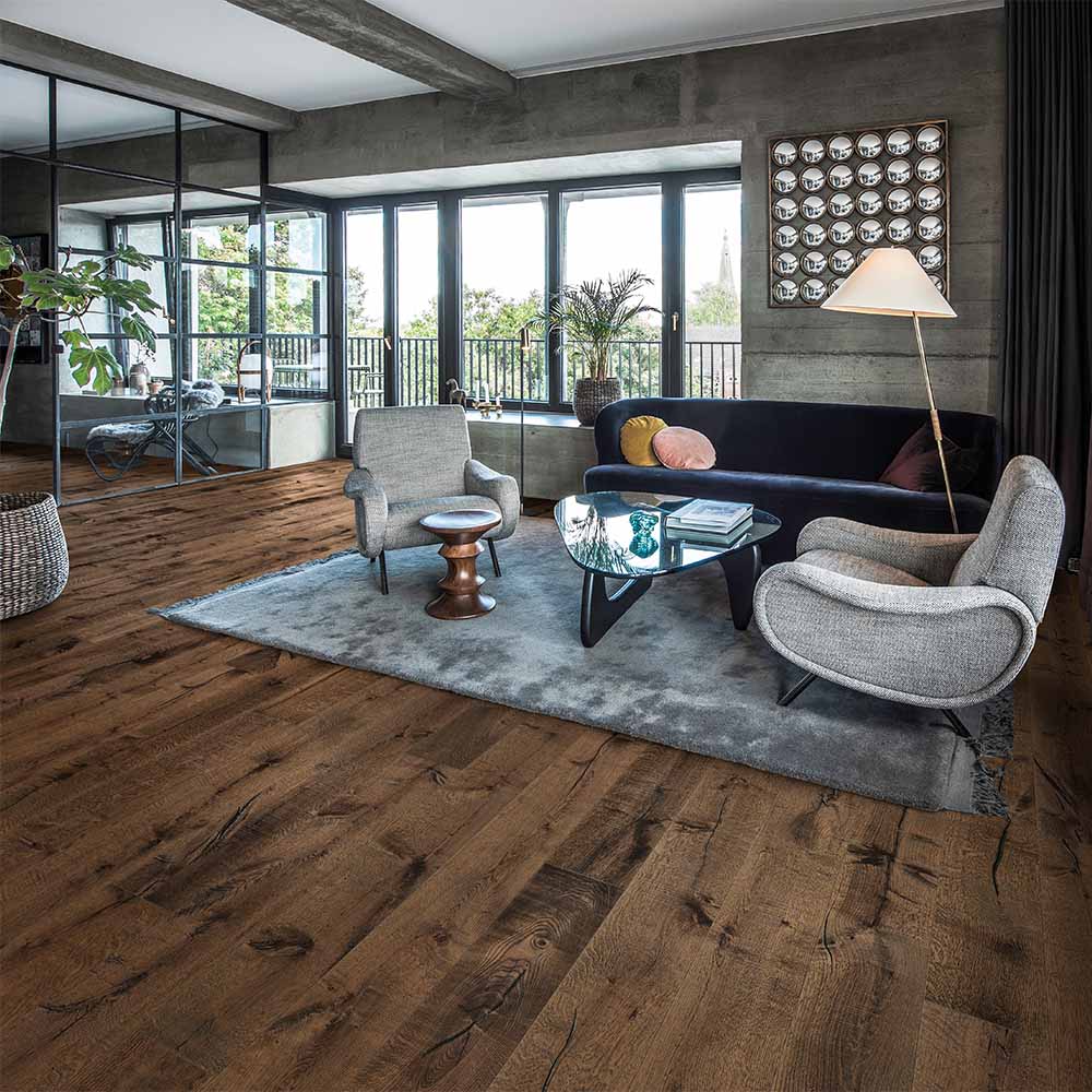 Bravura Parkettlhd Eicheangeraeuchert Altmann Rustikalaltholzdesign Dunkelbraun