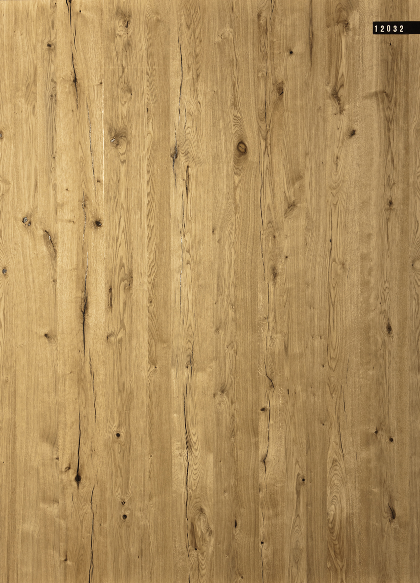 Edelspan | Span P2 | furniert Selection | Eiche euro Crack astig | A+/A | ungeschliffen Platte Nr. 12032